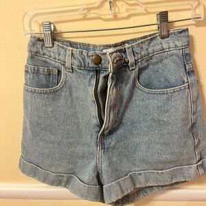 American Apparel Light Blue Jean Shorts
